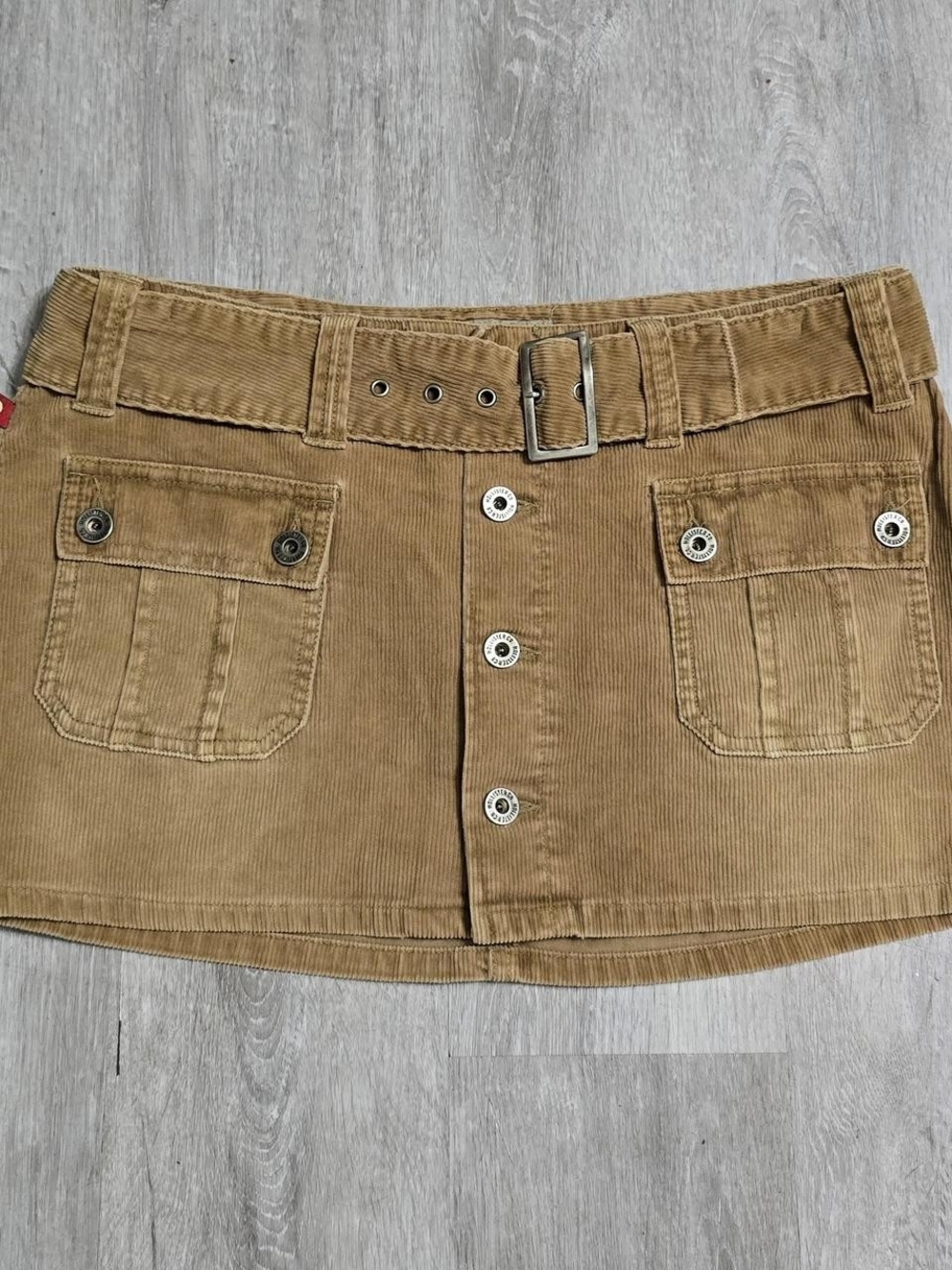 Vintage Y2K Hollister Co. Tan Corduroy Utility Mini Skirt Womens Size 4